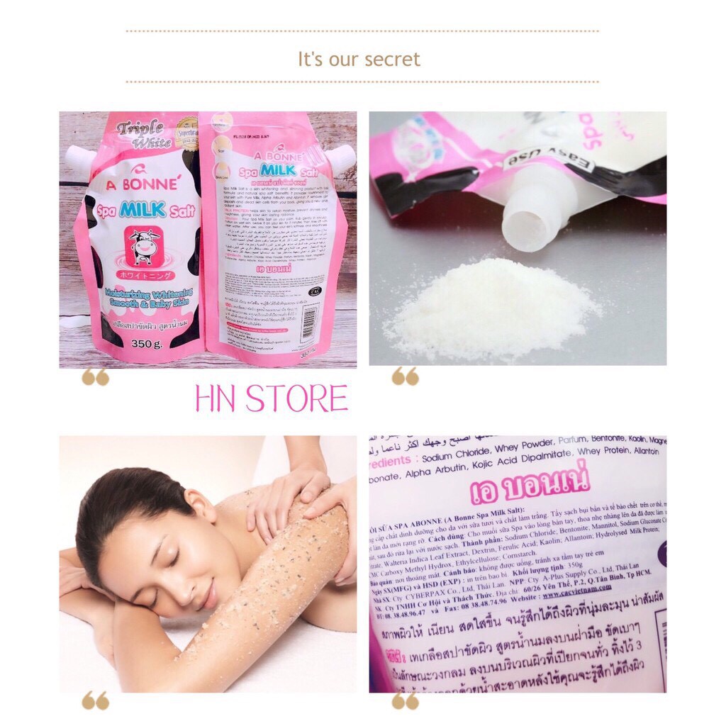 (Có Bán Sỉ) Muối tắm sữa bò tẩy da chết A Bonne Spa Milk Salt 350g Thái Lan | BigBuy360 - bigbuy360.vn