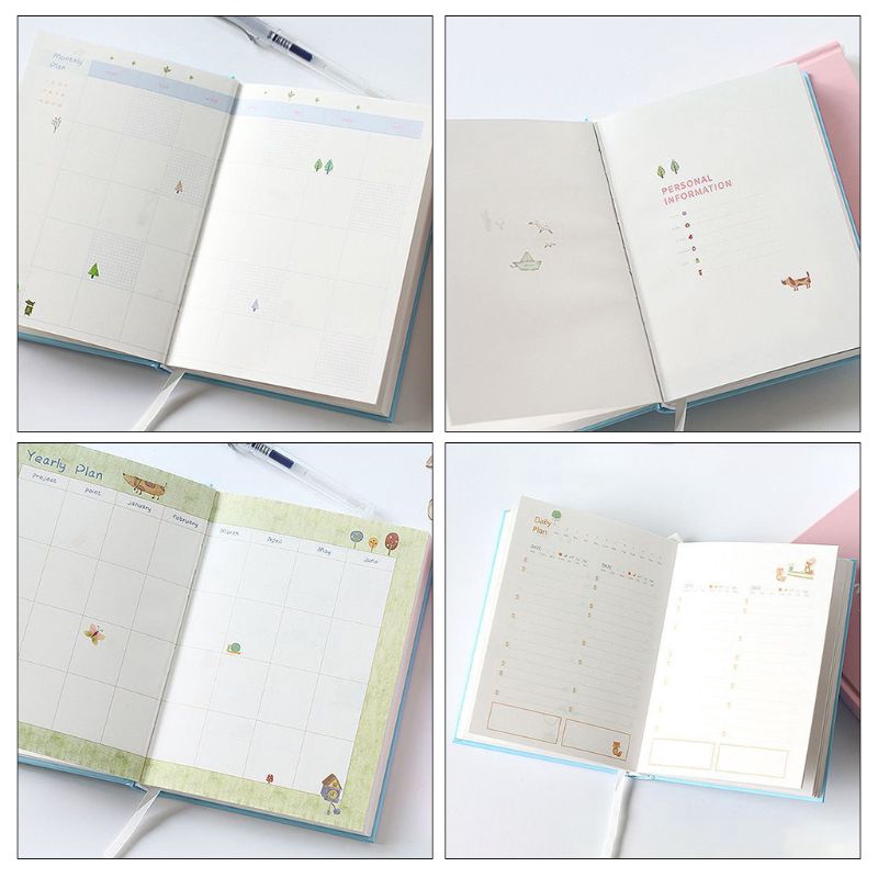 ST❀ 365 Days Personal Diary Planner Hardcover Notebook Diary 2019 Office Weekly Schedule