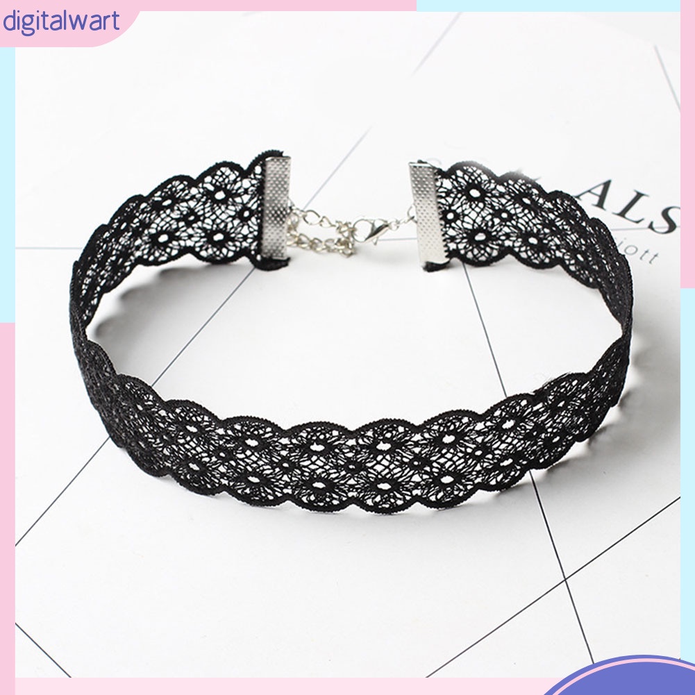 Dây Chuyền Choker Ren Phong Cách Gothic Có Thể Điều Chỉnh Kích Cỡ