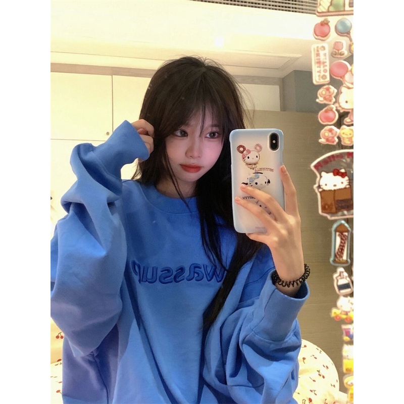 NRVP Áo Hoodie Dáng Rộng Thời Trang Hàn Quốc Đơn Giản Cá Tính Cho Nữ