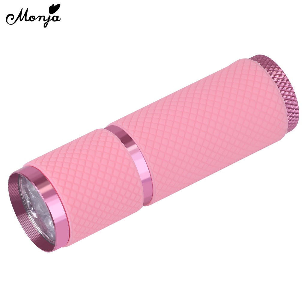 MONJA Đèn hong khô sơn móng tay mini 9 bóng led 2 màu diy
