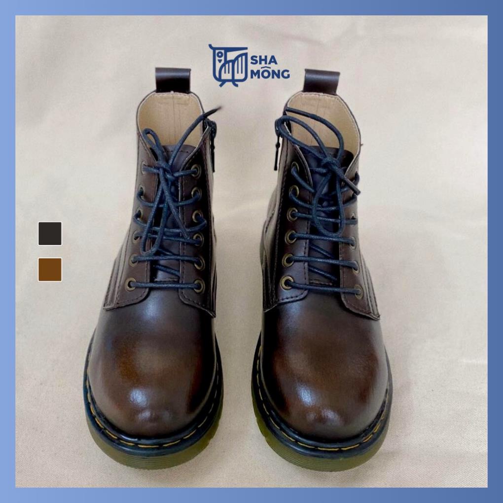 🐟 Giày DR cổ cao da bò thật có khoá Shamong vintage made in Vietnam bảo hành 1 năm mã G5