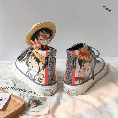 GIÀY VẢI SNEAKER CỔ CAO HÌNH LUFFY - GIÀY ĐÔI NAM NỮ THỜI TRANG G14