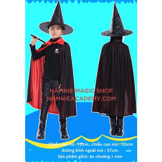 Bộ Áo Choàng Và Mũ Phù Thủy, Hai Lớp Hóa Trang Halloween,Trang Phục Ảo Thuật | BigBuy360 - bigbuy360.vn