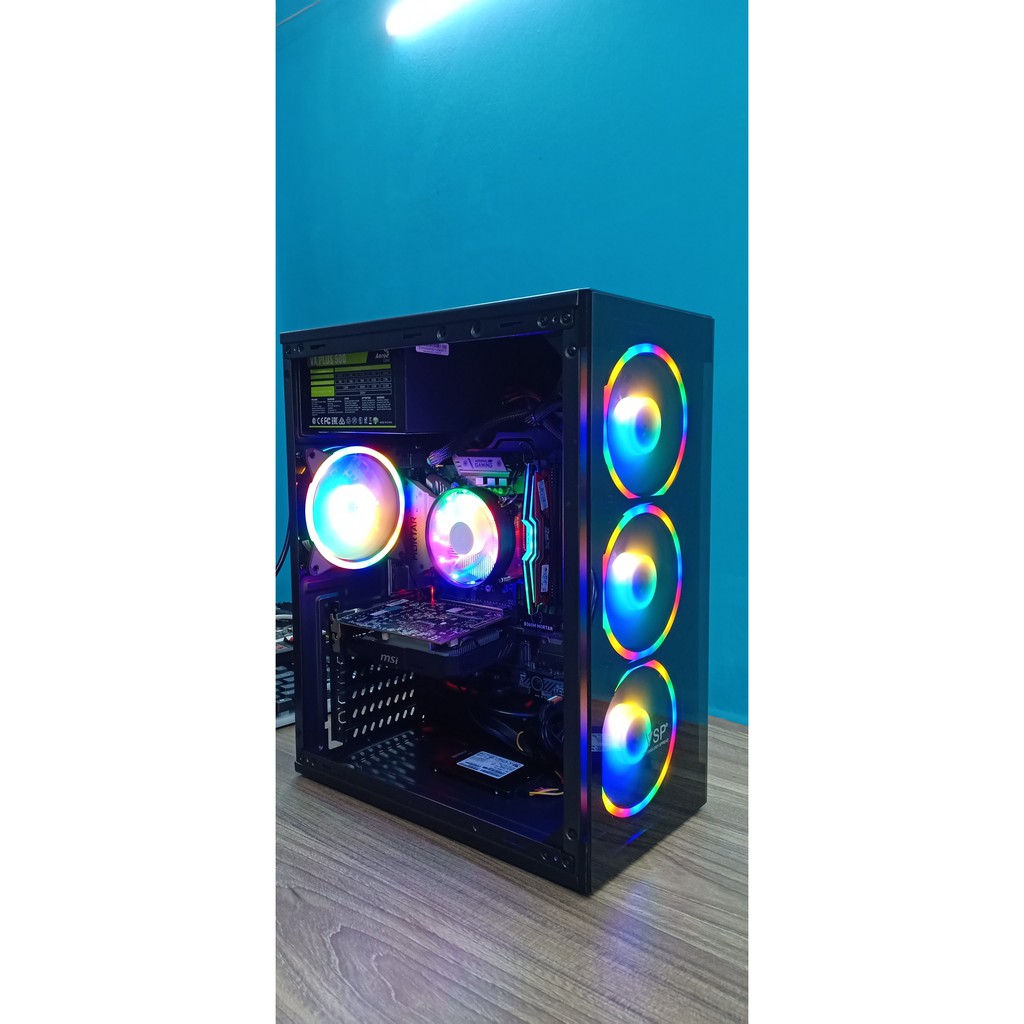 Bộ PC Gaming i3 9100f/main motar/ram8 led/ssd256/nguồn vsplus 500w/4 fan led /case VSP 2 mặt kính cường lực | BigBuy360 - bigbuy360.vn
