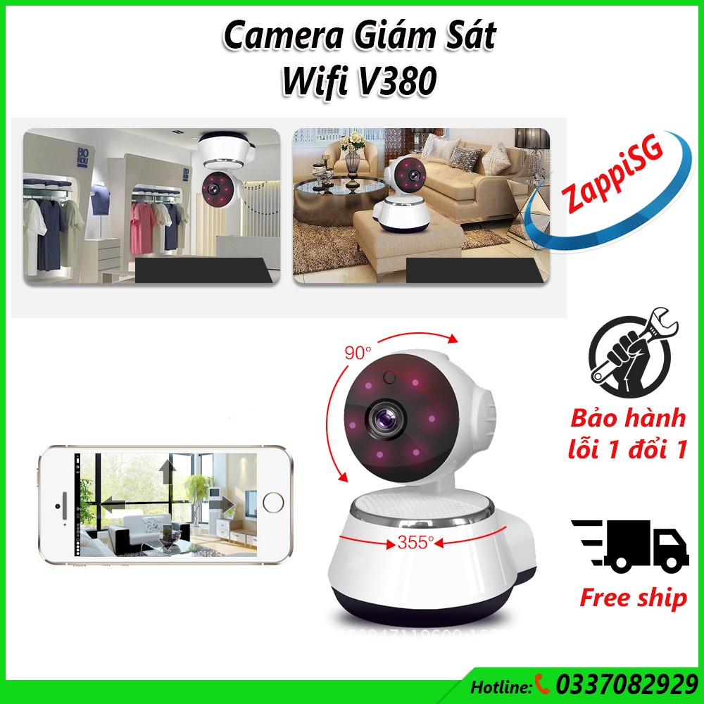 Siêu sale camera v380,camera wifi IP V380 ,cam giám sát hồng ngoại nhìn ban đêm- Bảo hành 1 đổi 1 toàn quốc