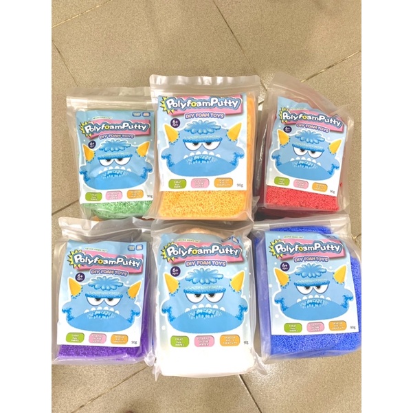 Đất sét xốp PUTTY POLYFAOM - Slime bọt biển ngọc trai 7 màu