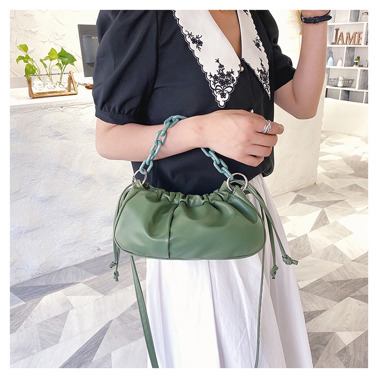 IELGY Túi Đeo Chéo Xếp Ly Nhỏ Gọn Phong Cách Phương Tây Mới Cho Nữ