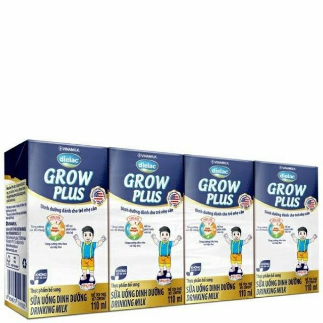 Thùng 48 hộp Sữa bột pha sẵn Dielac Grow Plus (Xanh) 110ml