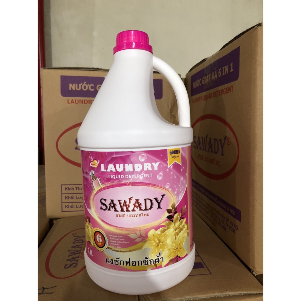 Nước Giặt Xả 6 In 1 Sawady 3,8L Hương Hông