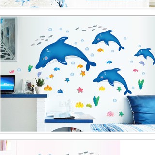 Decal dán tường hình cá heo - lucy259