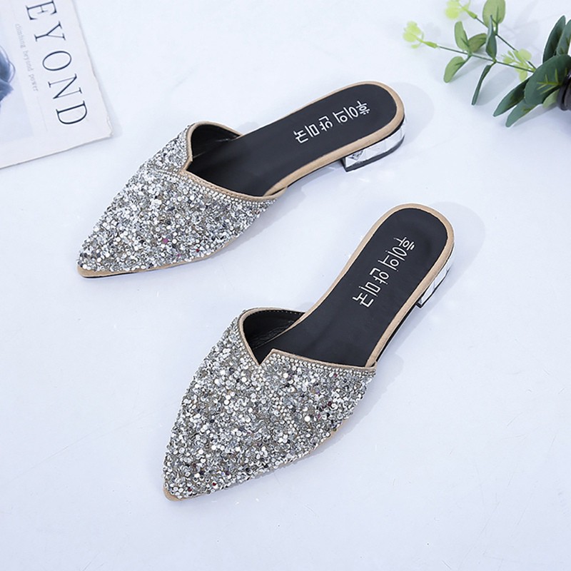 Giày Búp Bê Mũi Nhọn Đính Pha Lê | BigBuy360 - bigbuy360.vn