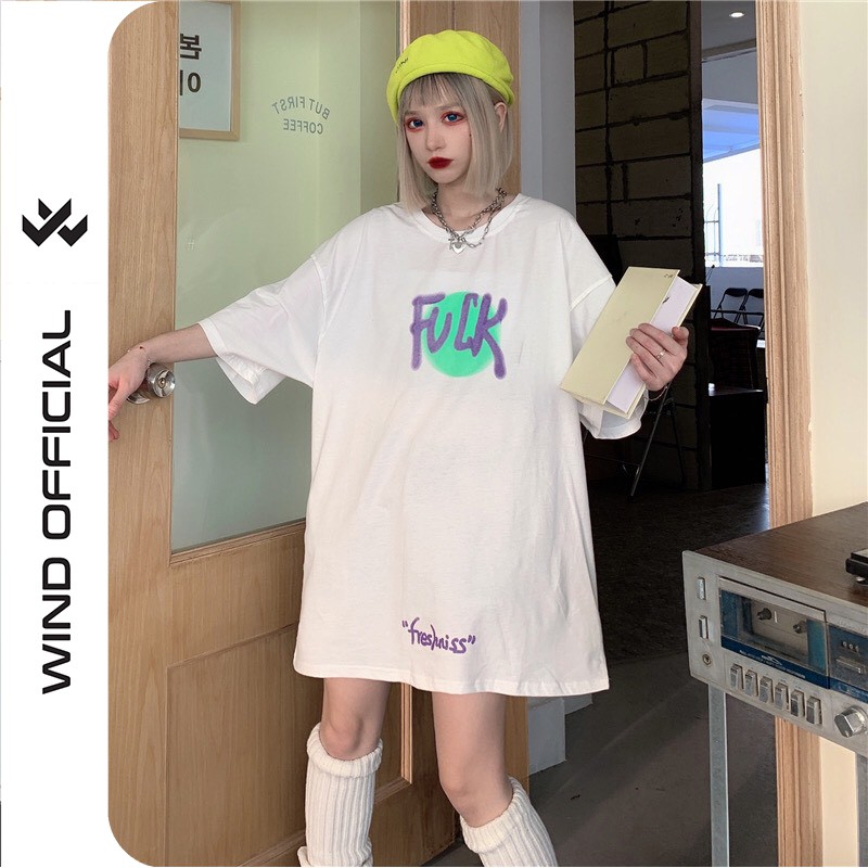 Áo thun tay lỡ Wind phông unisex form rộng BadFuck nam nữ oversize cotton ulzzang | BigBuy360 - bigbuy360.vn