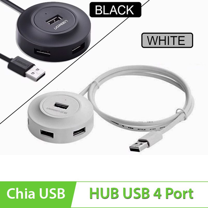 Bộ chia 4 cổng USB 2.0 Ugreen 20277 (màu đen)