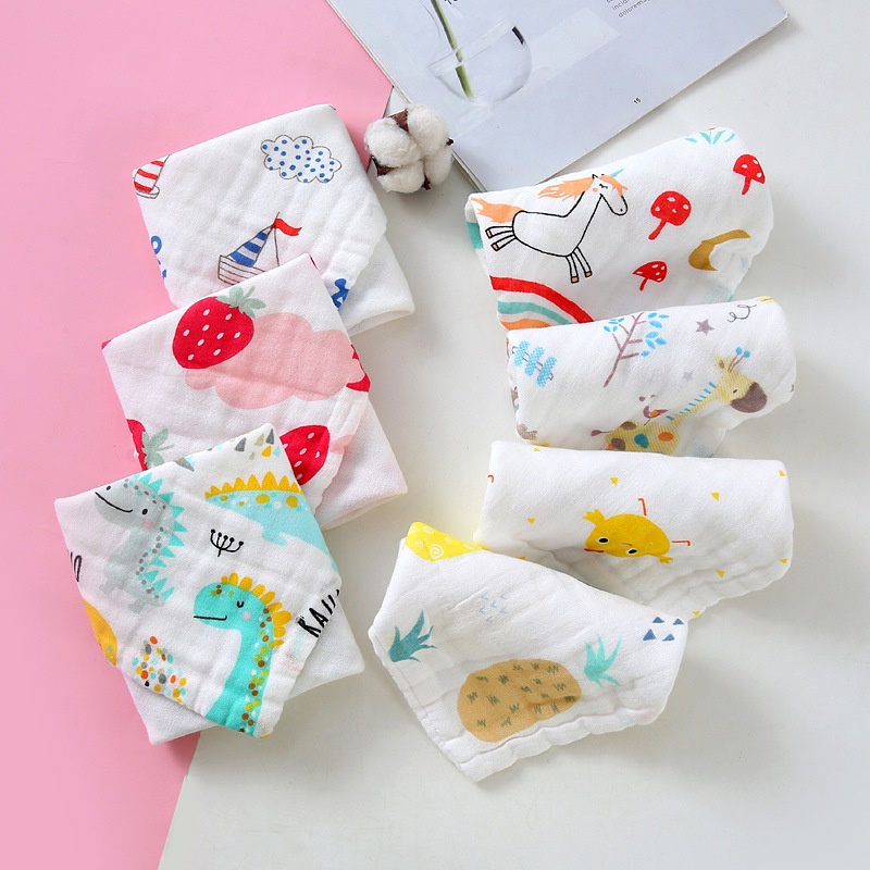 Khăn Mặt Cho Bé Khăn Xô Nhăn 6 Lớp 100% Cotton Siêu Mềm, Hàng Xuất Khẩu BÔNG BI KIDS STORE