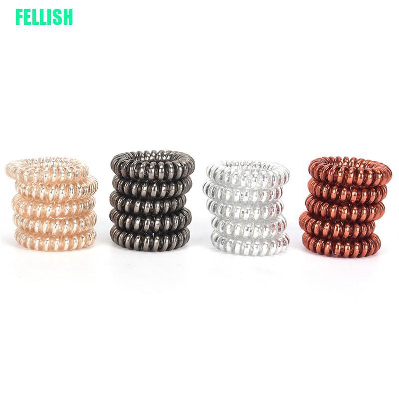 Set 1 / 5 Dây buộc tóc kiểu lò xo co giãn nhiều màu tùy chọn thời trang