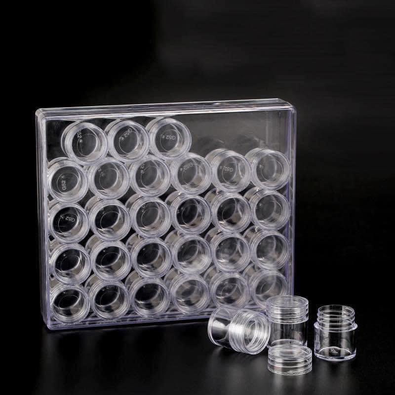 Khay mika 30 ô đựng bột , charm, phụ kiện trang trí móng
