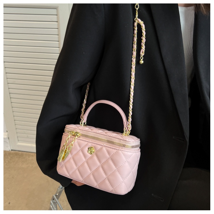 Túi Đeo Chéo Mini Thêu Họa Tiết Kim Cương Phối Dây Đeo Sợi Xích Thời Trang Sang Trọng Cho