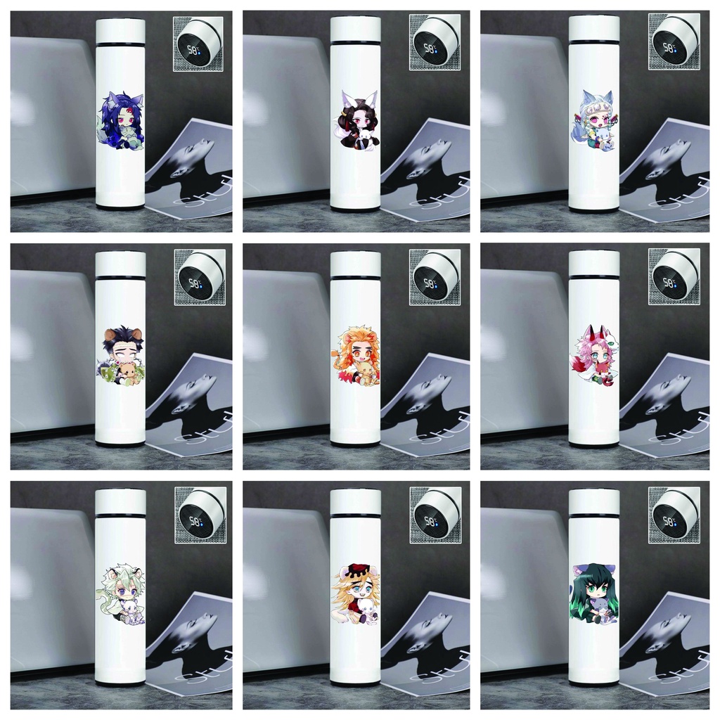 Bình giữ nhiệt đựng nước IN HÌNH KIMETSU NO YAIBA Thanh Gươm Diệt Quỷ ver TAI THÚ tiện lợi xinh xắn anime chibi