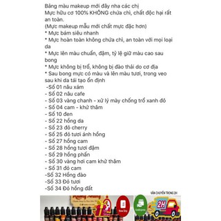 Mực Make up Xử Lý Phun Xăm