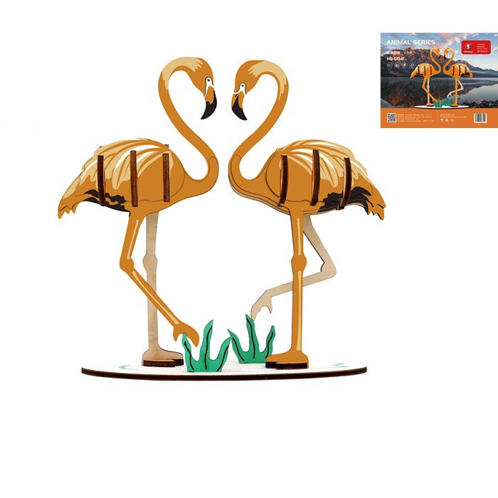 Đồ chơi lắp ráp gỗ 3D Mô hình Con Hồng Hạc Flamingo