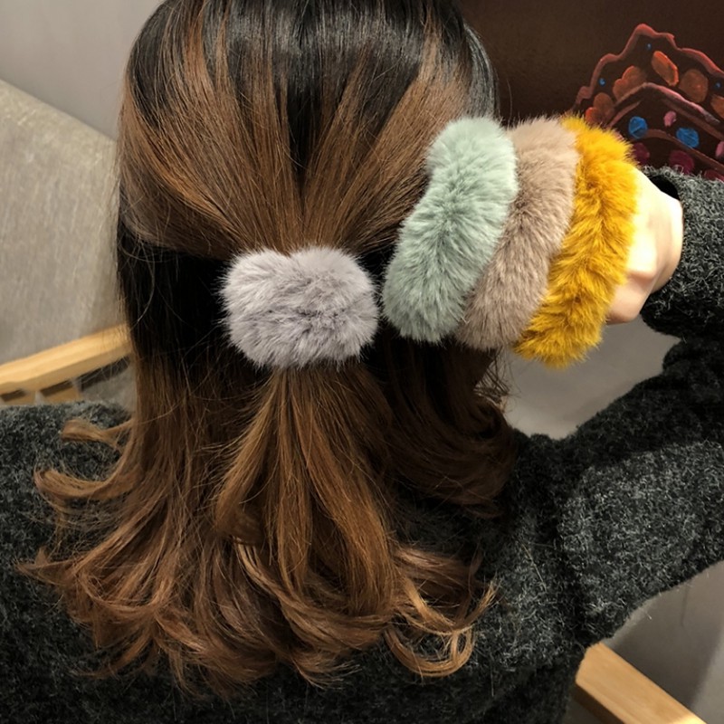 IF ME Dây buộc tóc bằng vải nhung màu trơn phong cách đơn giản hợp thời trang cho nữ