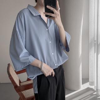 Áo sơ mi tay lỡ dáng rộng phong cách Hàn Quốc dành cho cả nam và nữ
