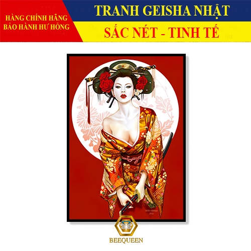 21-40 Mẫu Tranh Geisha Trang Trí Nhà Hàng, Tiệm Xăm Tattoo Phong Cách Nhật Bản Xưa