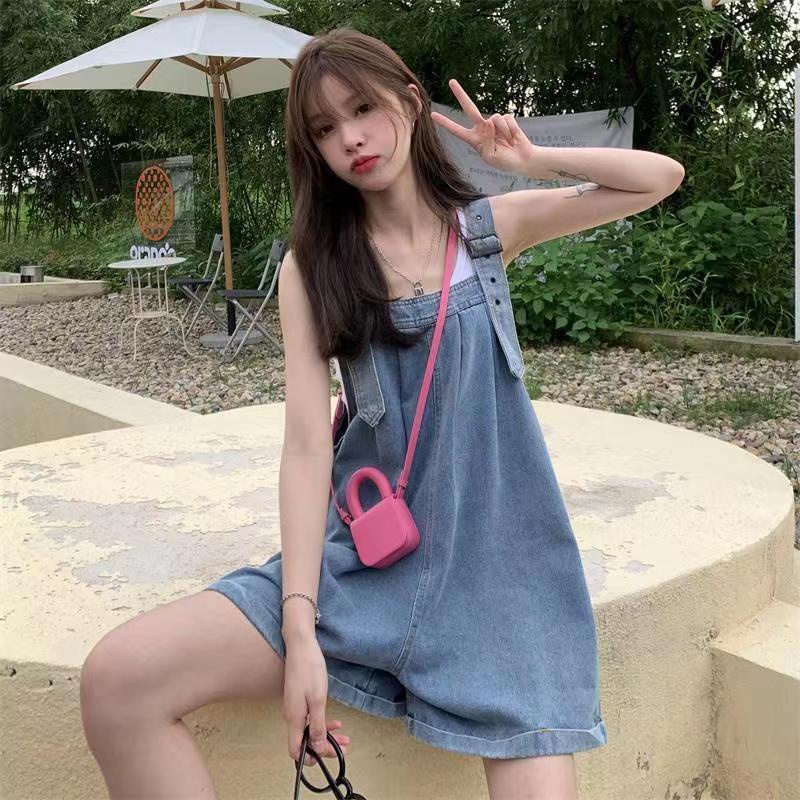 Quần Yếm Ngắn Phong Cách Hàn Quốc Size Lớn Thời Trang Mùa Hè Hàng Mới Dành Cho Nữ