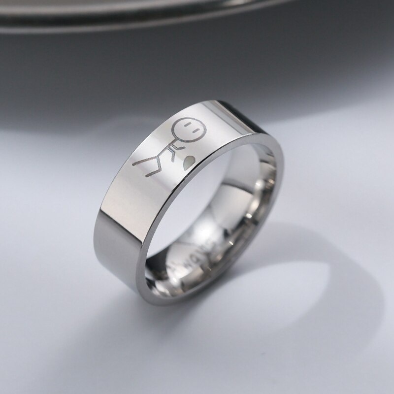 Nhẫn Thép Không Gỉ 8mm Màu Sắc Bạc Dành Cho Nam Và Nữ