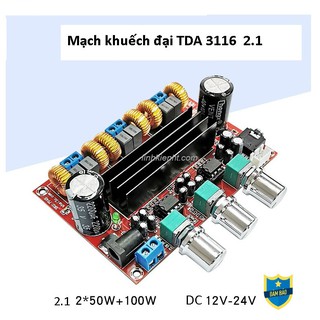 TPA3116D2  Mạch khuếch đại công suất 2.1 chíp kép TDA3116 TPA3116 12V-24V  2 * 50W + 100W