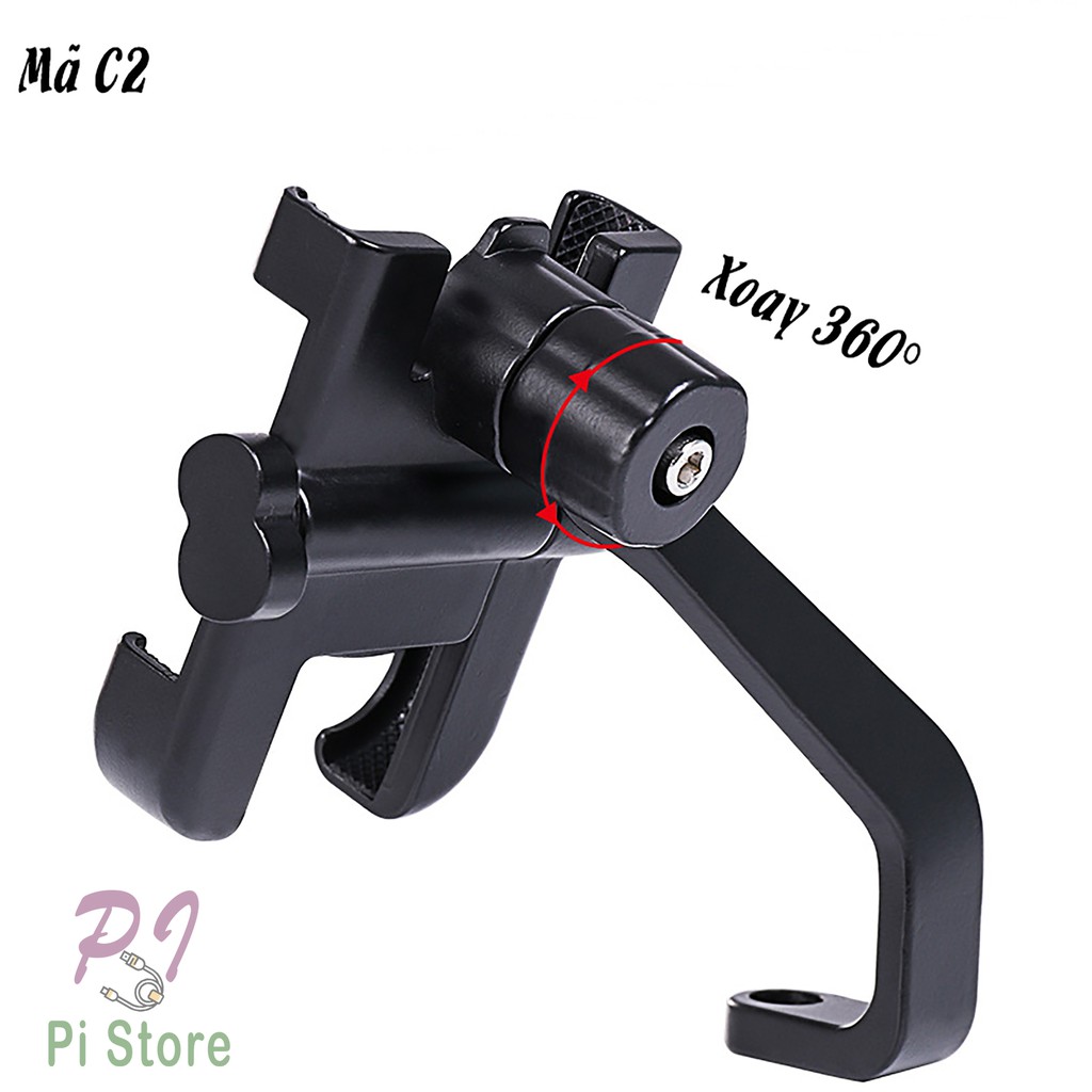 [Bán Lỗ Xả Kho]  Giá Đỡ Điện Thoại Gắn Xe Máy Inox C2 Chống Rung, Chống Cướp Cực Chắc Chắn