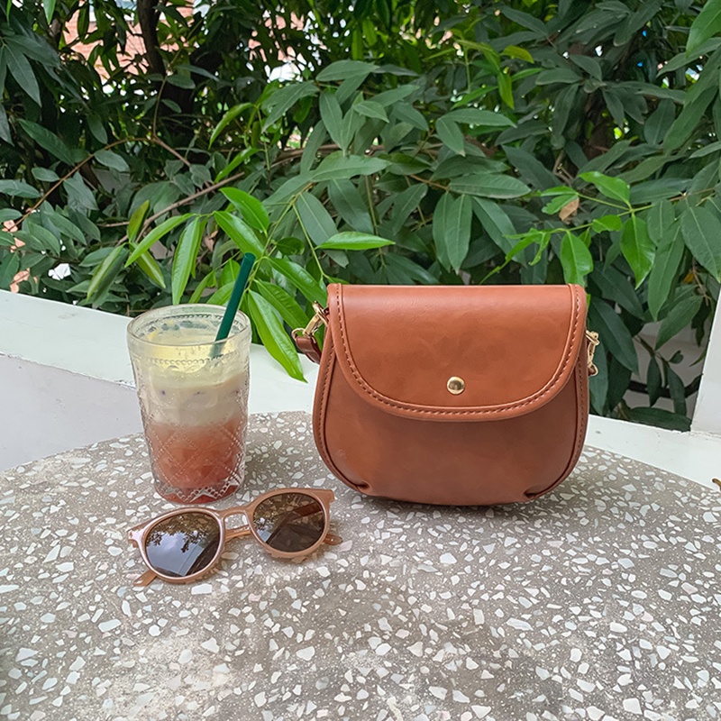 Túi xách messenger IELGY bằng da PU nắp lật thời trang Hàn giản dị cho nữ