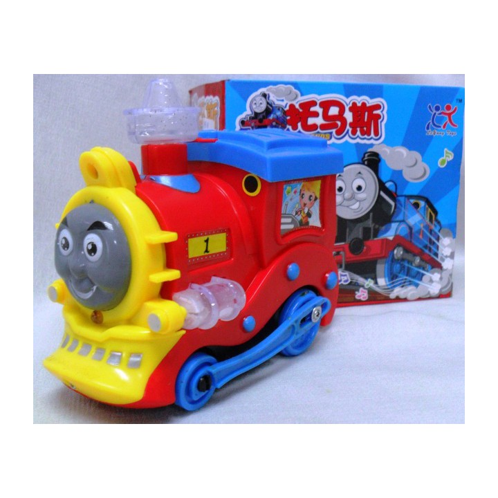 Đồ chơi đầu xe lửa Thomas cao cấp dài 12cm, dùng pin chạy và nhạc đèn vui nhộn cho bé. 9911
