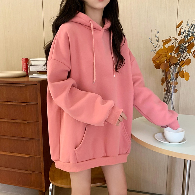 Áo khoác nỉ hoodie màu đơn giản nam nữ bigsize form giấu quần freesize đến 90kg