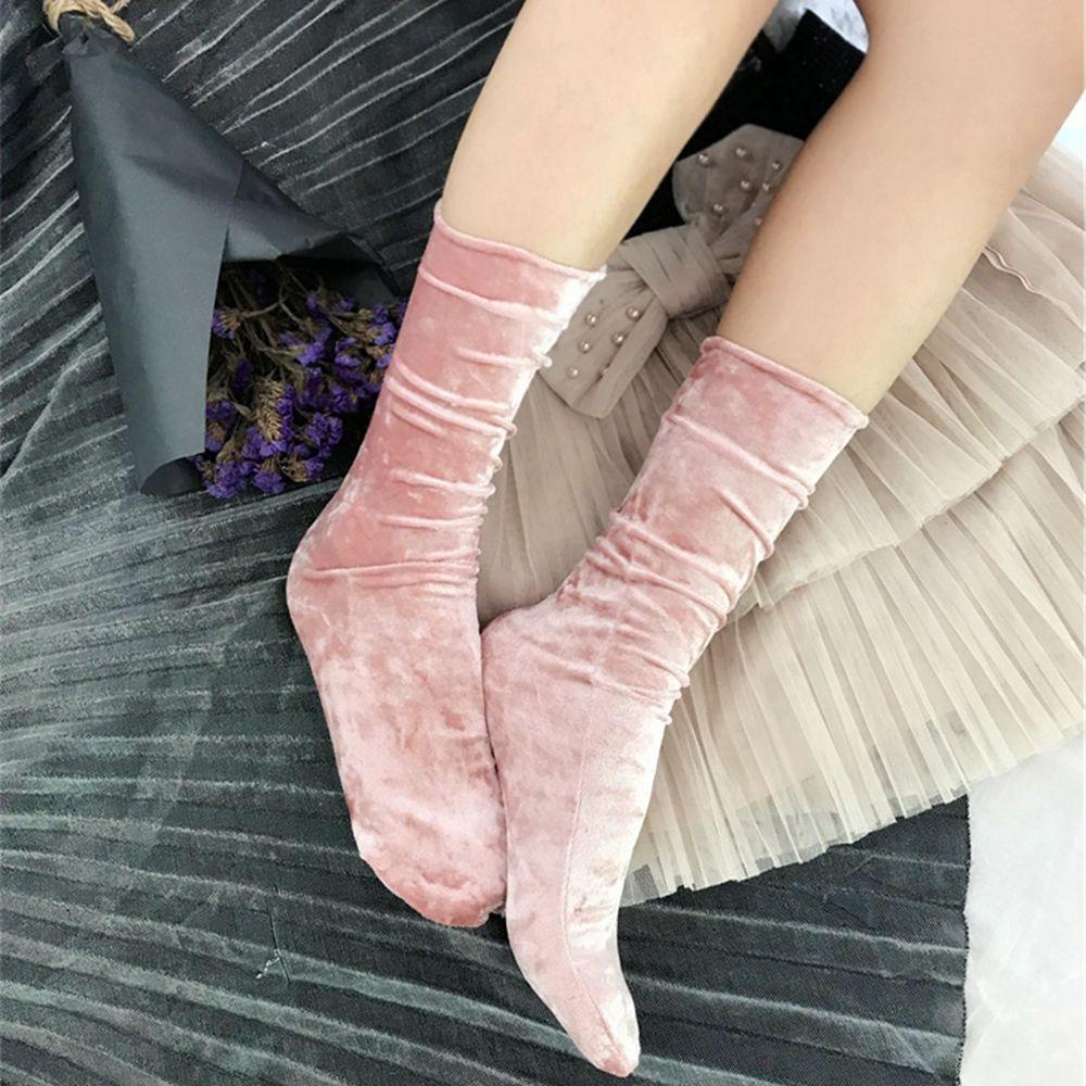 EUCA Vớ Nhung Mềm Giữ Ấm Mùa Đông Phong Cách Vintage