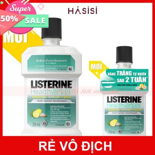 [CHÍNH HÃNG] NƯỚC SÚC MIỆNG LISTERINE - Healthy Bright (Chai Trắng)