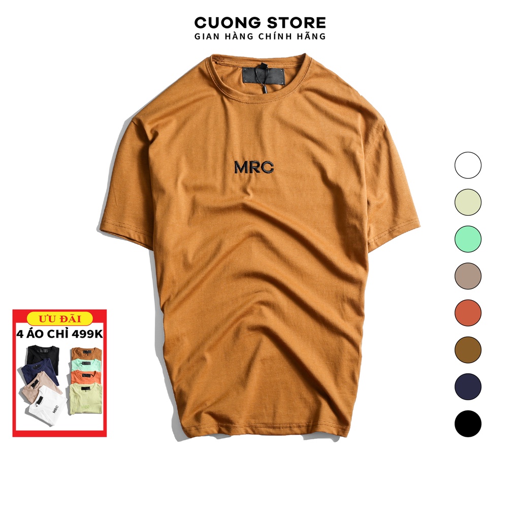 Áo thun cổ tròn UNISEX thêu chữ nổi MRC 2106012 vải Cotton co giãn, dày dặn, form rộng - CUONG STORE | BigBuy360 - bigbuy360.vn