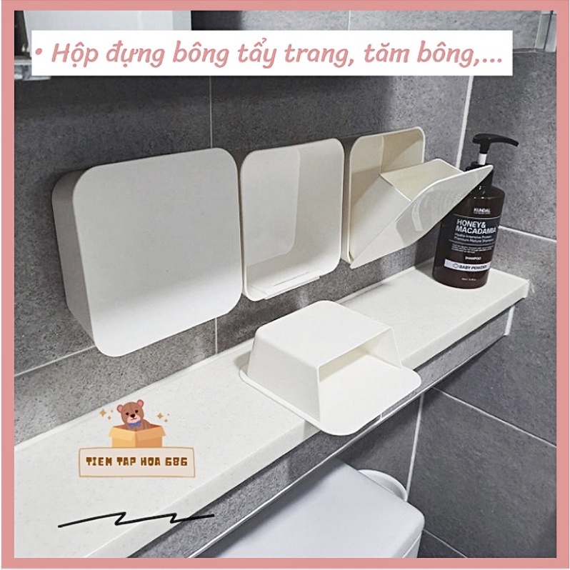 Hộp đựng bông tẩy trang treo tường  FREESHIP Hộp đựng tăm bông tiện dụng decor nhà tắm/ văn phòng PK148