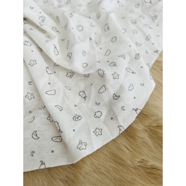 Vải thun cotton borip sơ sinh hoạ tiết nhí