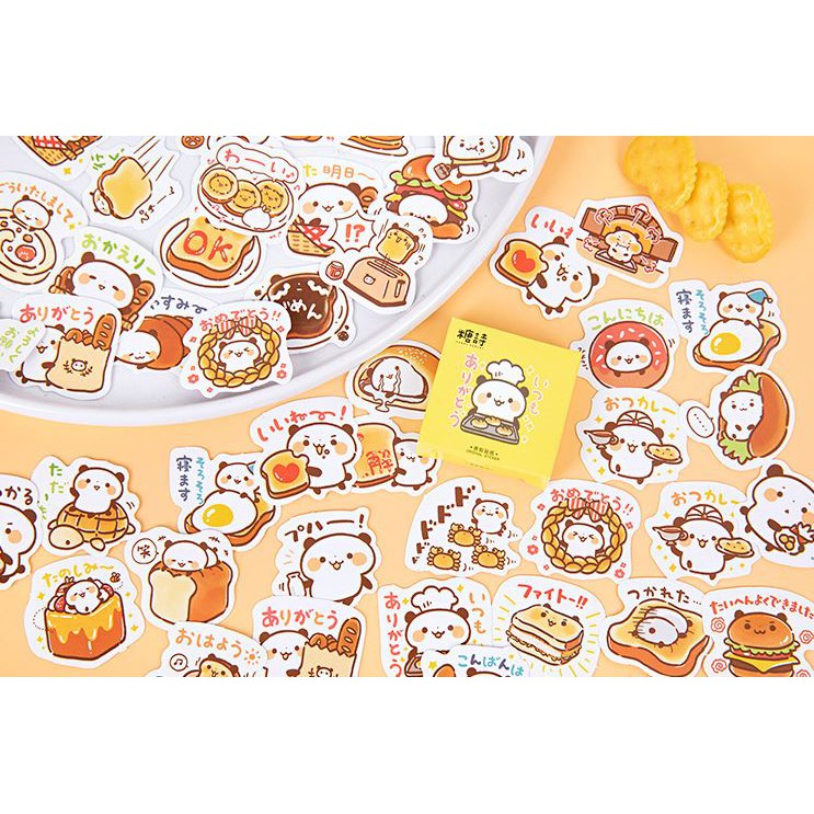 Bộ 46 Sticker Đầu Bếp Gấu E104