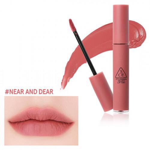 Son kem lì 3CE Velvet Lip Tint Màu Near And Dear - Sắc Hoa Hồng Khô