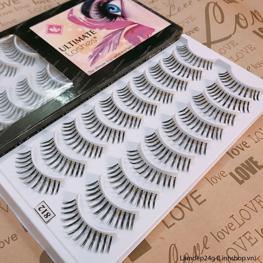 [số 812] Mi giả gân trong suốt Ultimate Lashes U.S.A hộp 10 cặp Lamdep24g