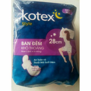 Bvs Kotex ban đêm khô thoáng 28cm (gói 4 miếng)