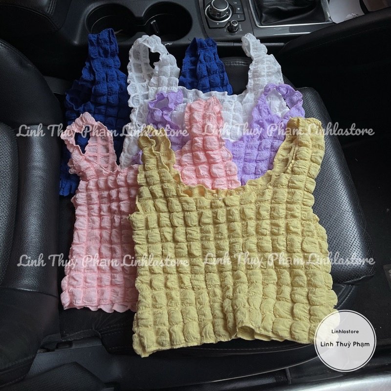 ÁO CROPTOP HAI DÂY  XỐP NHĂN BASIC PHONG CÁCH HÀN QUỐC / ÁO KIỂU ULZZANG MÙA HÈ