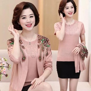 Set áo len trung niên sang trọng hàng Quảng Châu