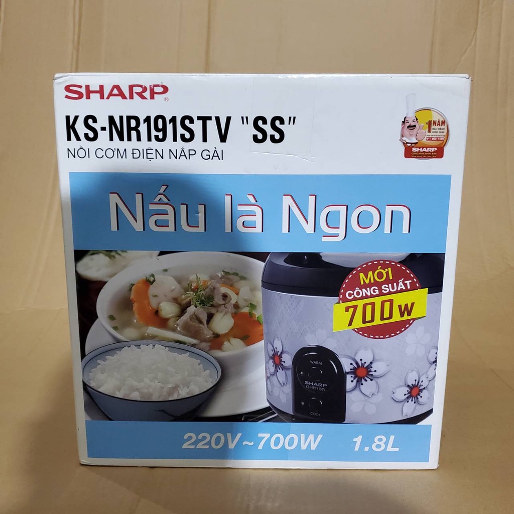Nồi cơm điện Sharp 1.8 lít KS-NR191STV