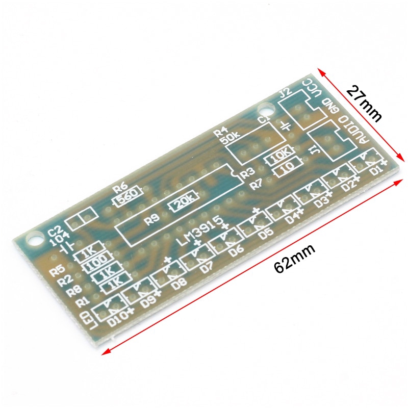Sound Audio Spectrum Analyzer Level Indicator LM3915 DIY Kit 10 LED Kit Electoronics Soldering Set
