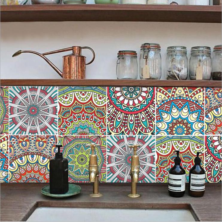 Decal Gạch Bông CAO CẤP ⚡ FREESHIP ⚡ dán trang trí nhà cửa (6 tấm 20 x 20 cm/ set) decalamyshop - chất liệu nhựa dẻo PET