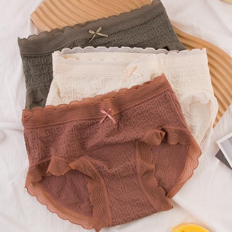 Quần Lót Nữ Kiểu Nhăn Cạp Ren Nơ Siêu Co Giãn ôm mông 5588 - LADY